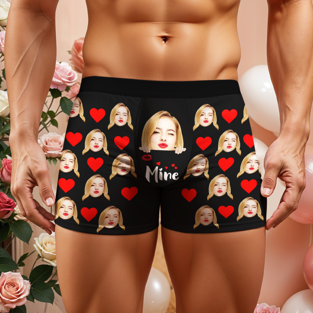 Custom Boxer Briefs with Faces, Valentines Day Gift for Husband/Boyfriend, Gift for him Anniversary/Christmas, Father's Day Gift