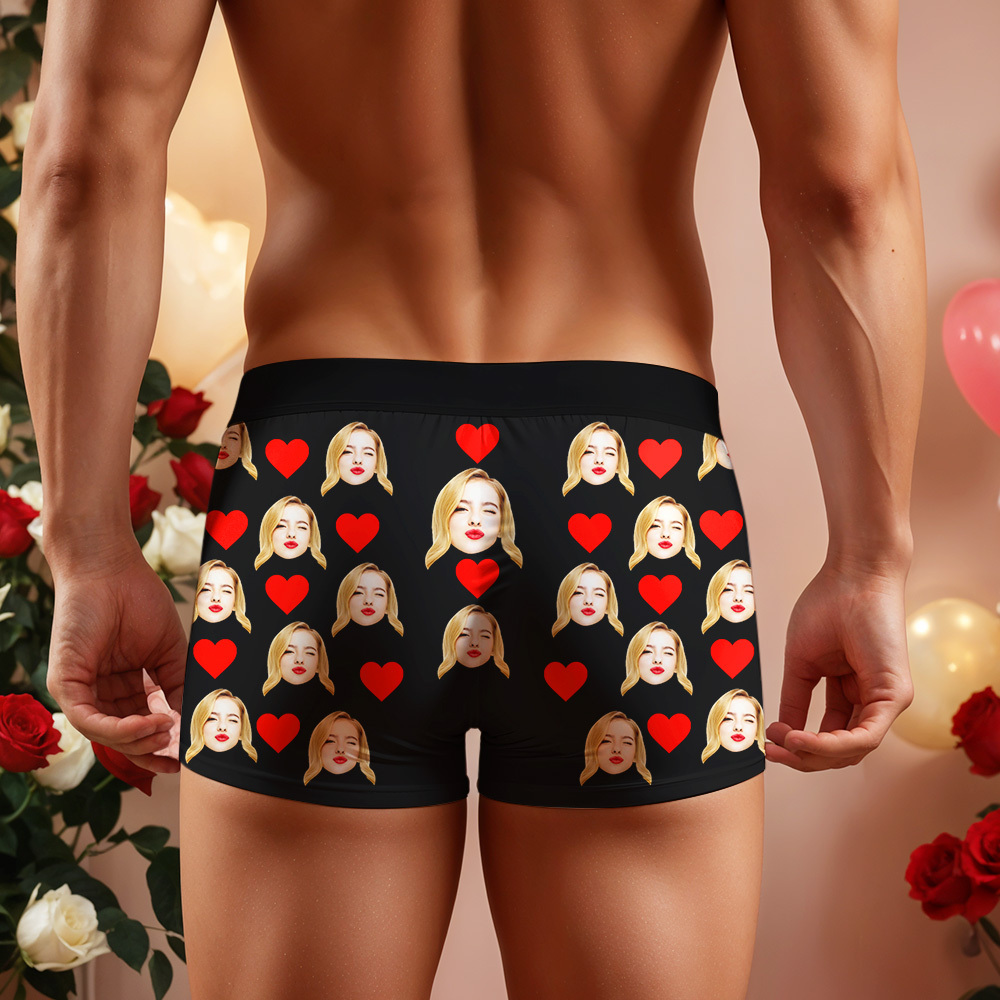 Custom Boxer Briefs with Faces, Valentines Day Gift for Husband/Boyfriend, Gift for him Anniversary/Christmas, Father's Day Gift