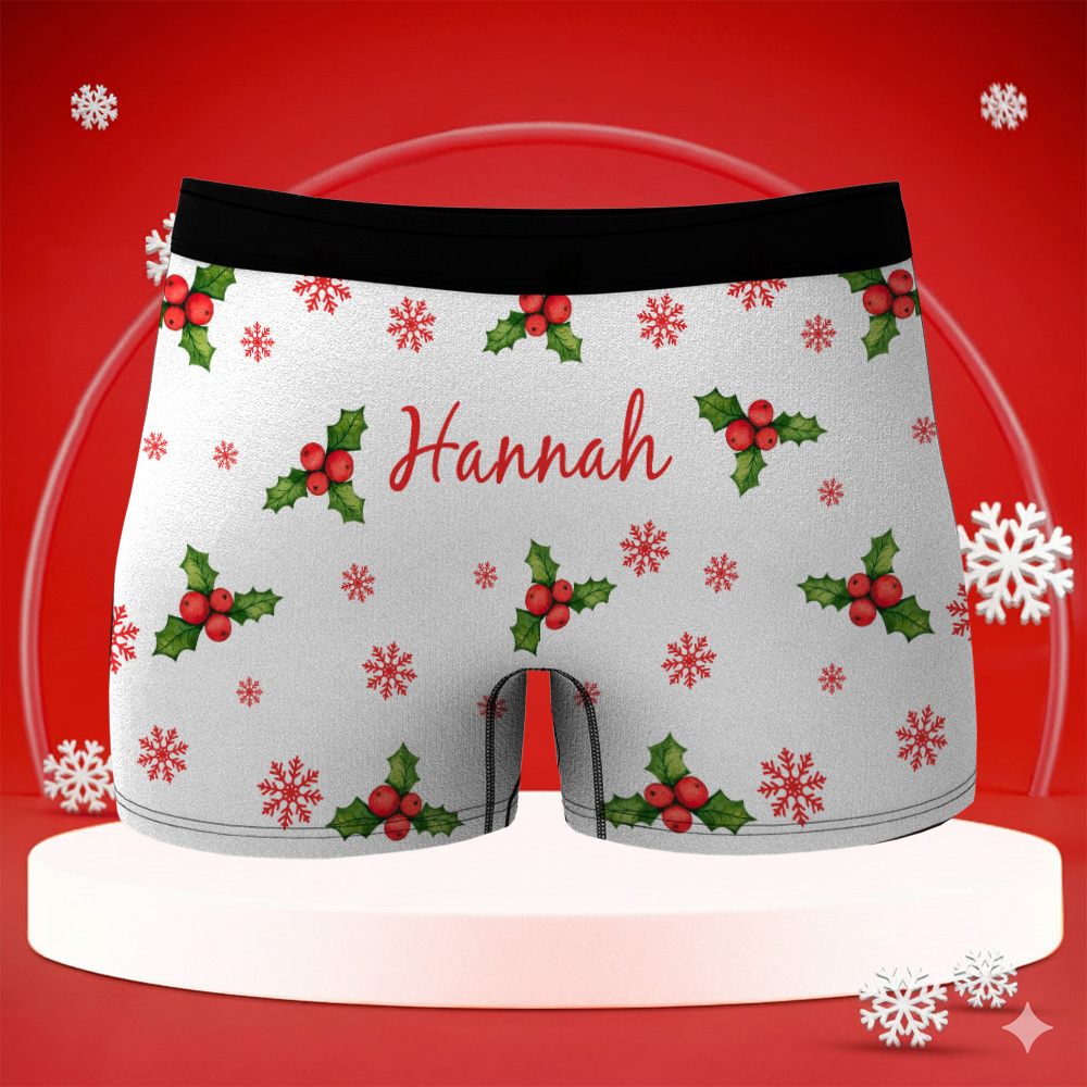 Custom Christmas Men Boxers with Face, Funny Personalized Underwear Gift for Boyfriend or Husband - PhotoBoxer
