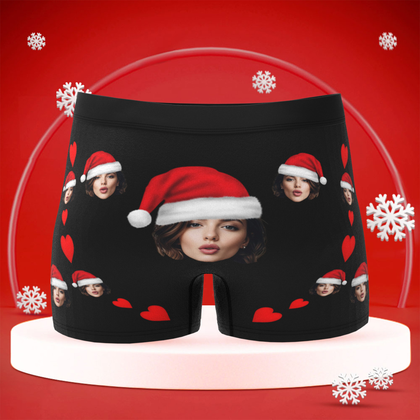 Personalized Christmas Men Boxers with Face, Funny Personalized Underwear Gift for Boyfriend, Husband, or Couples - PhotoBoxer