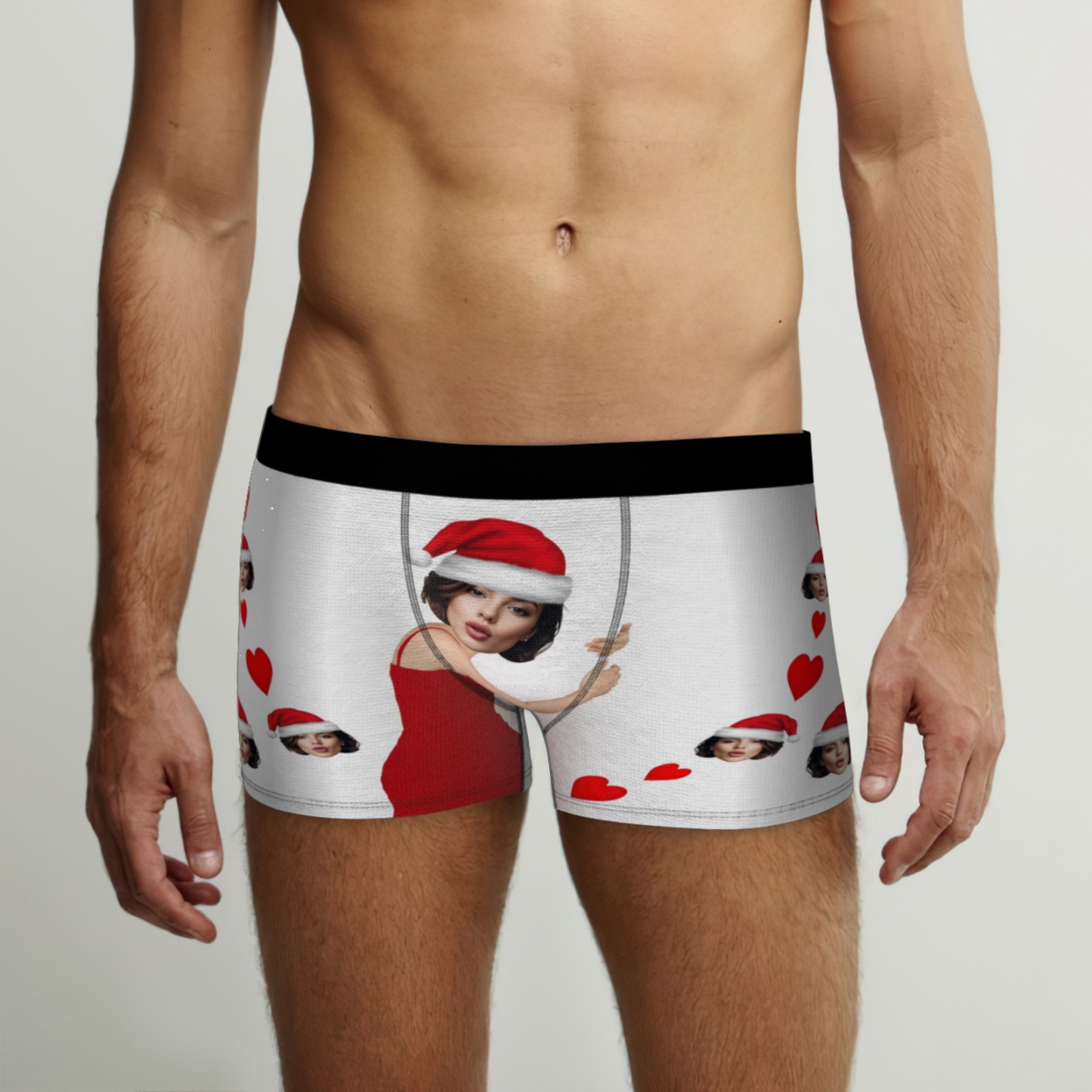 Personalized Christmas Men Boxers with Face, Funny Personalized Underwear Gift for Boyfriend, Husband, or Couples - PhotoBoxer