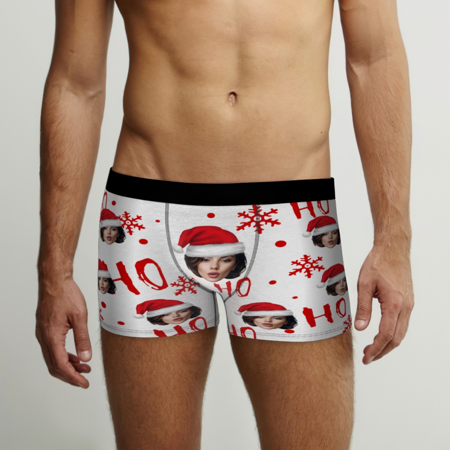 Custom Christmas Men Boxers with Face Best Gift for Boyfriend, Husband, or Couples - PhotoBoxer