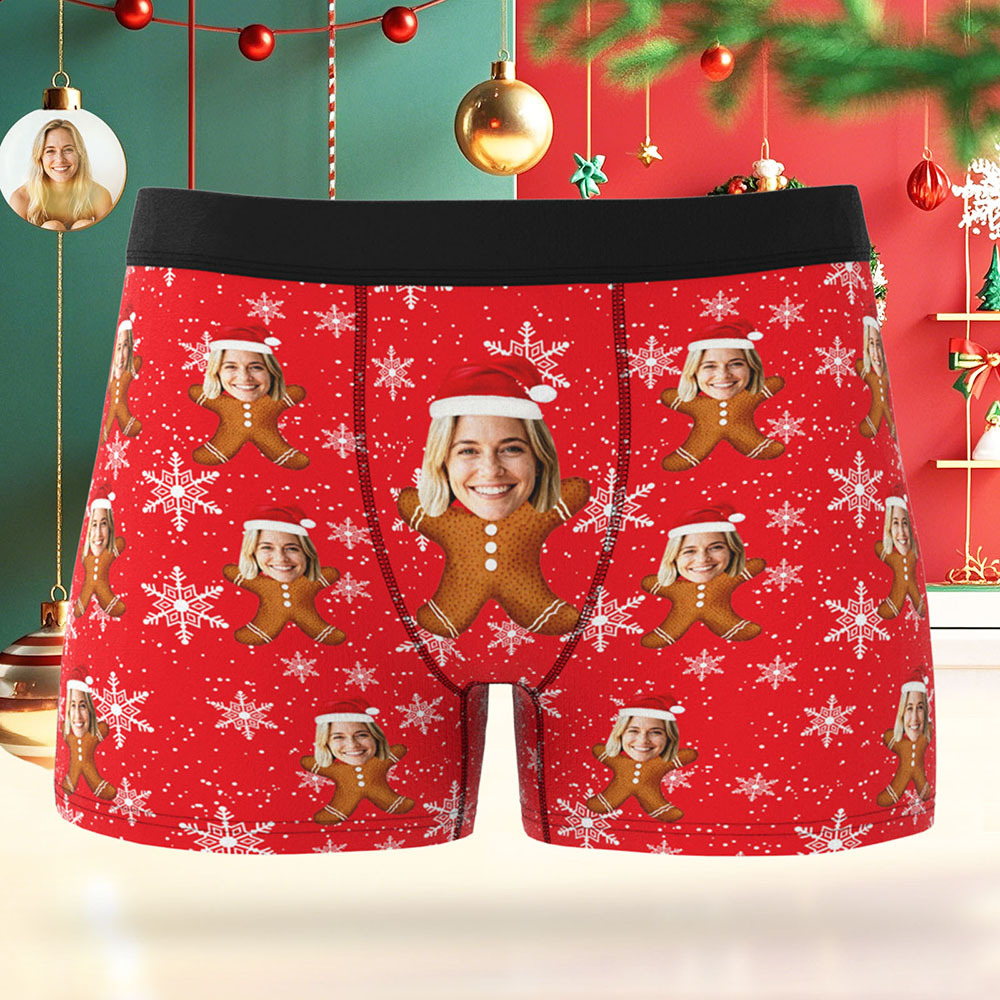Personalized Multiple Patterns Christmas Men Boxers with Face, Funny Personalized Underwear Gift for Boyfriend, Husband, or Couples - PhotoBoxer