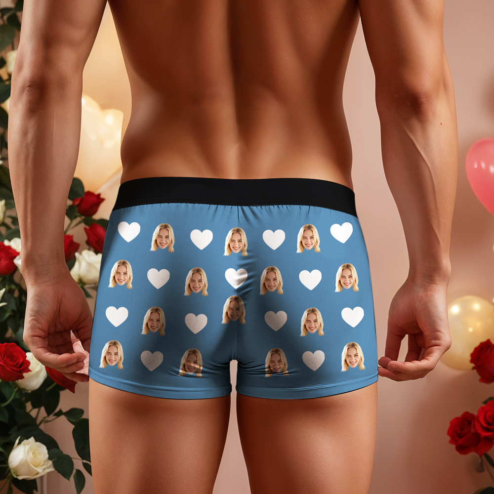 Personalized Face Man Underwear Custom Anniversary,Birthday,Valentines Day Gift for Him,Boyfriend - PhotoBoxer