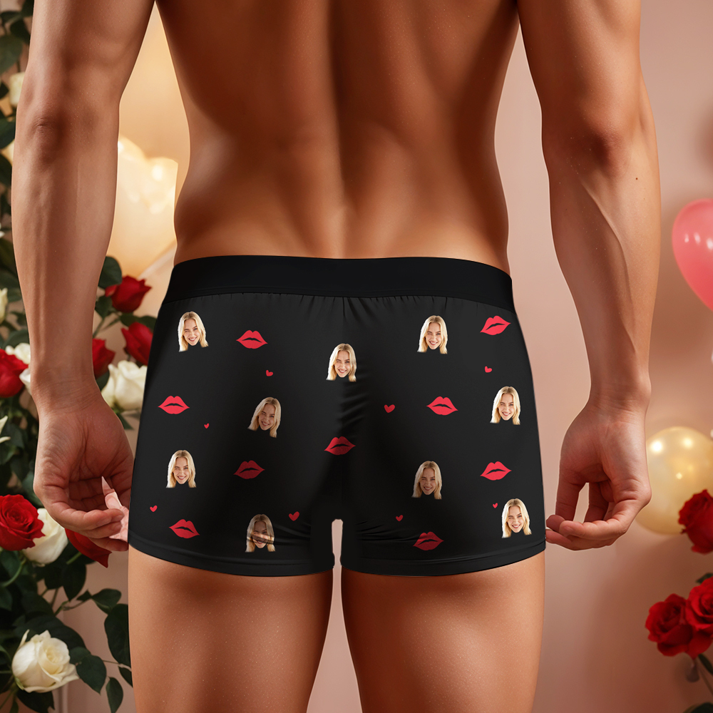 Custom Face Man Underwear, Personalized Anniversary,Birthday,Valentines Day Gift for Him,Boyfriend, Best Gift for Him - PhotoBoxer