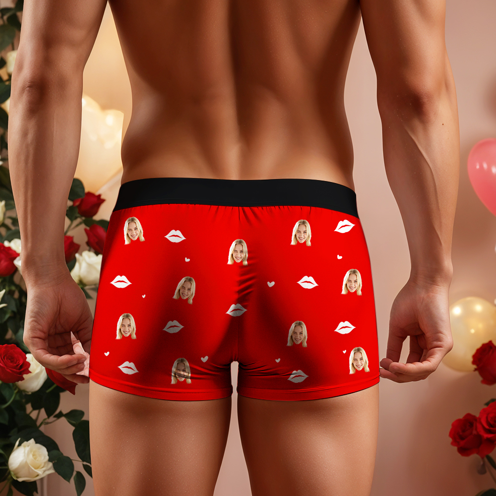 Custom Face Man Underwear, Personalized Anniversary,Birthday,Valentines Day Gift for Him,Boyfriend, Best Gift for Him - PhotoBoxer