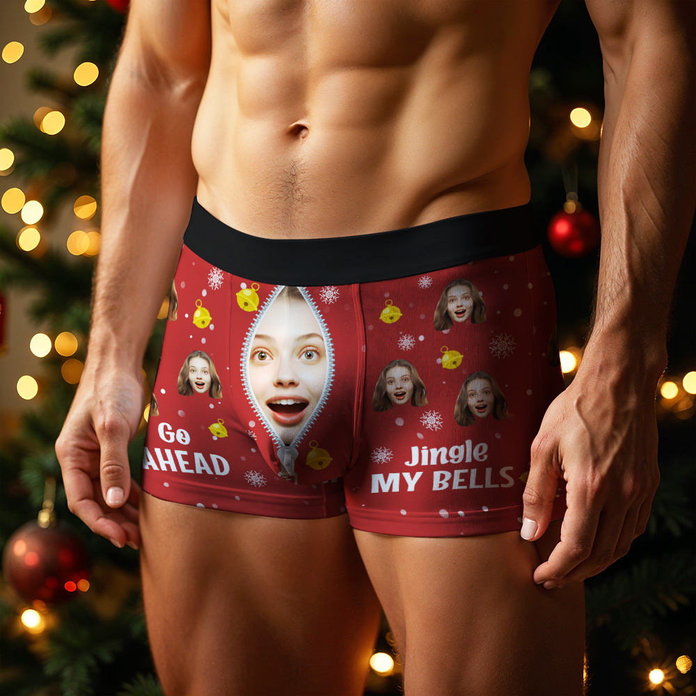 Personalized Photo Underwear, Funny Custom Face Men Boxer Briefs, Gift for Christmas/Valentine's Day Gifts