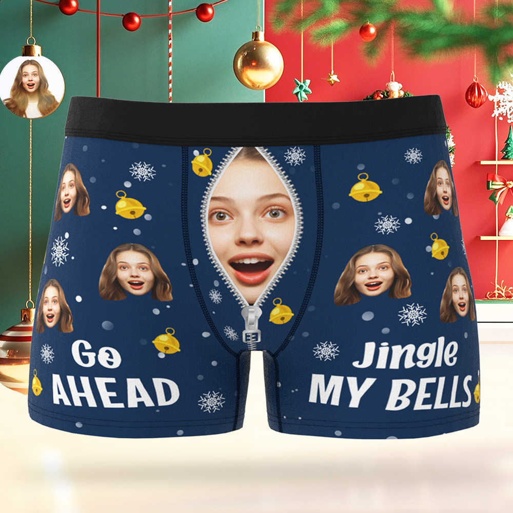 Personalized Photo Underwear, Funny Custom Face Men Boxer Briefs, Gift for Christmas/Valentine's Day Gifts