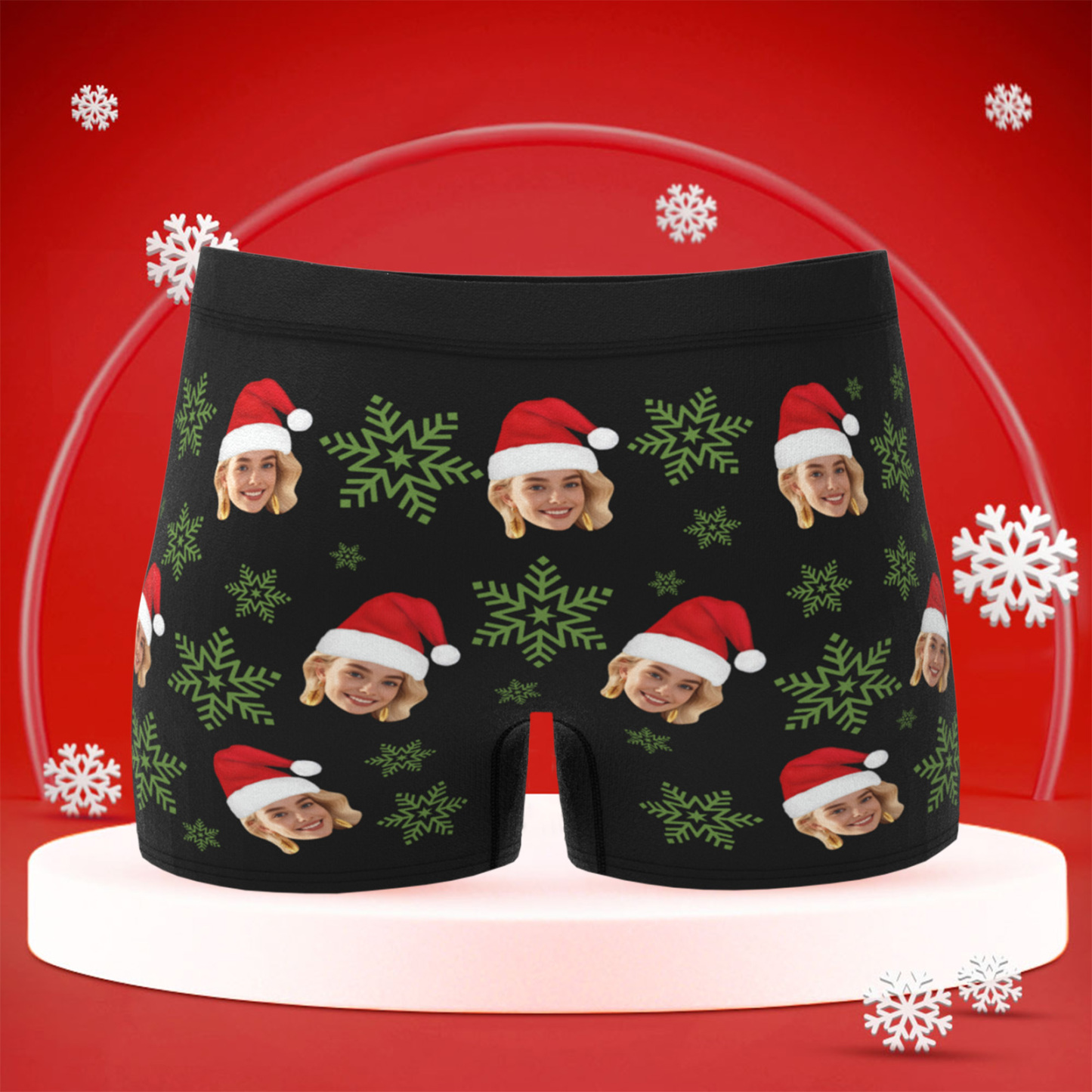 Custom Christmas Men Boxers with Face, Funny Personalized Underwear Gift for Boyfriend or Husband - PhotoBoxer