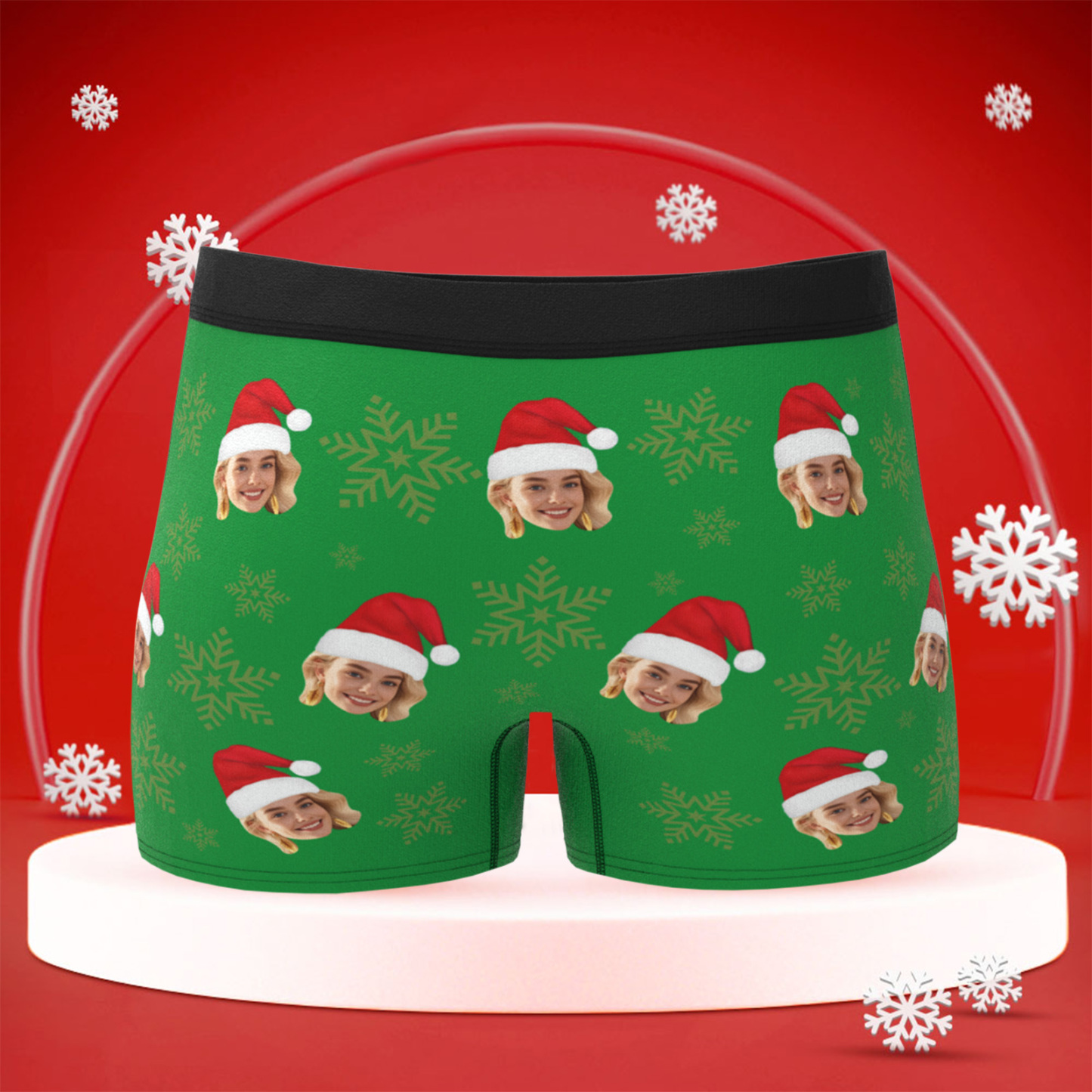Custom Christmas Men Boxers with Face, Funny Personalized Underwear Gift for Boyfriend or Husband - PhotoBoxer