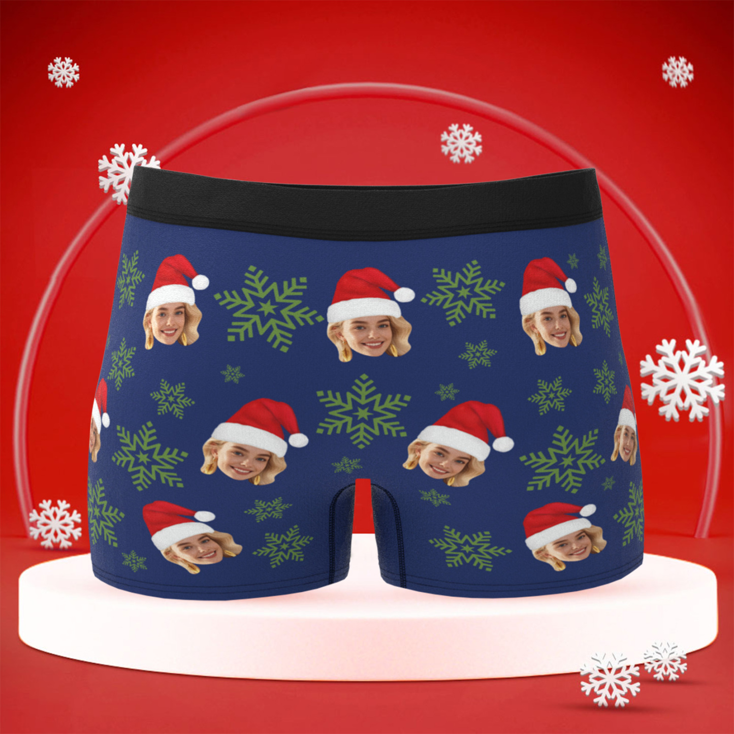 Custom Christmas Men Boxers with Face, Funny Personalized Underwear Gift for Boyfriend or Husband - PhotoBoxer
