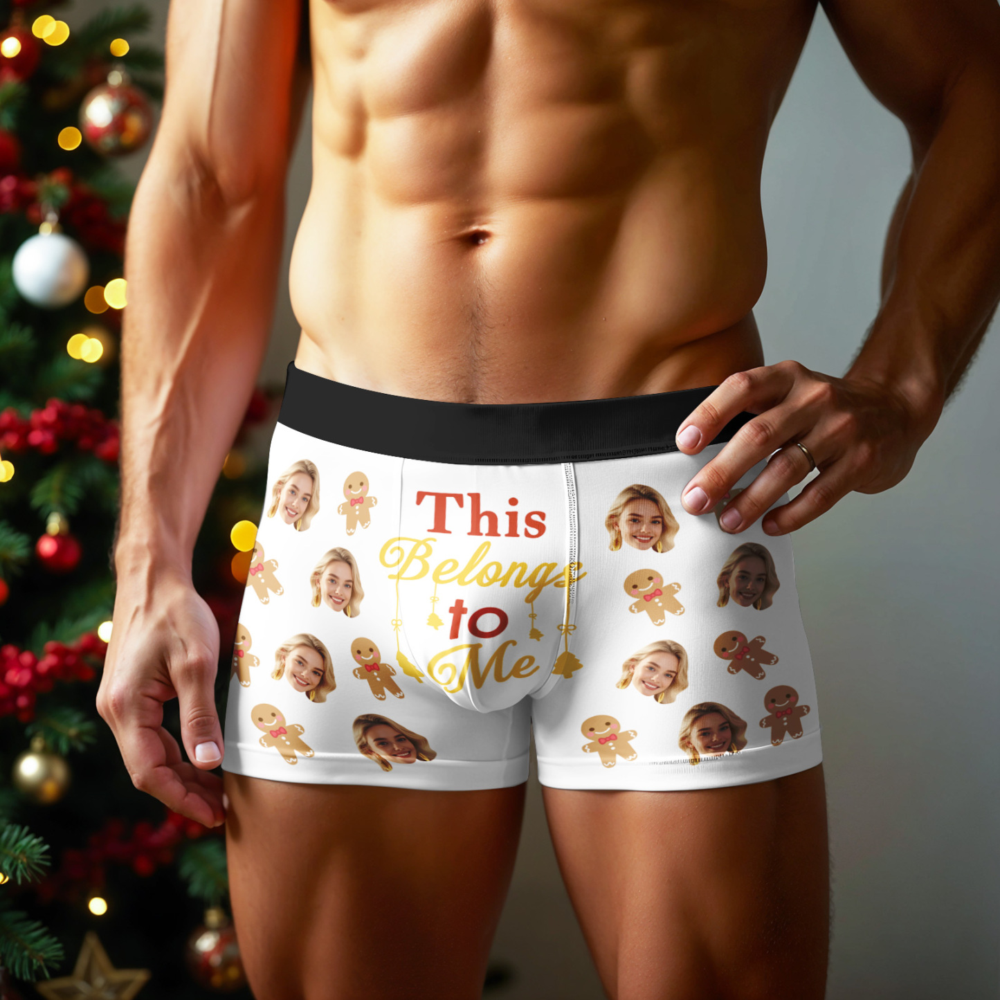 Personalized Photo Underwear, Funny Custom Face Men Boxer Briefs, Gift for Christmas/Valentine's Day Gifts - PhotoBoxer