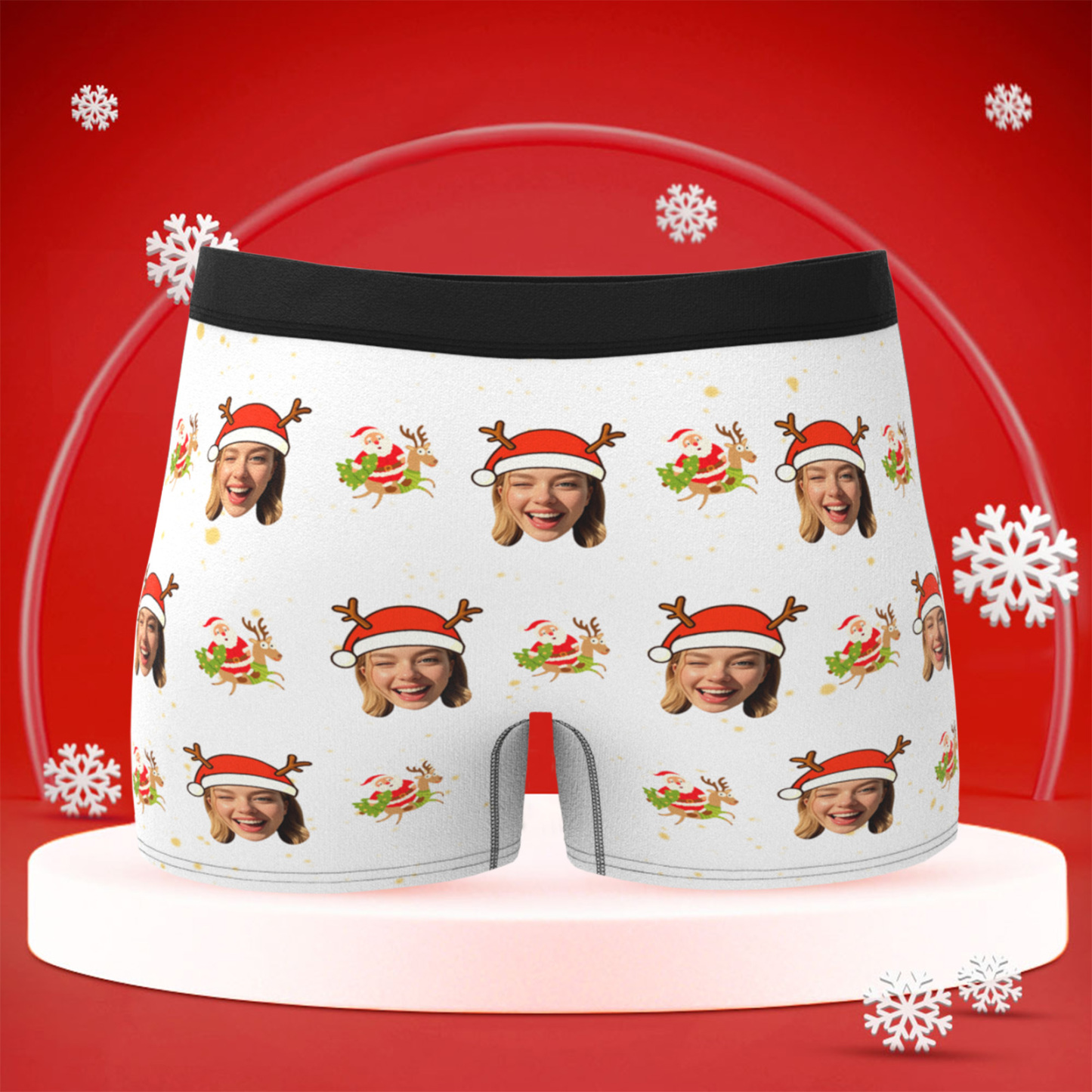 Personalized Photo Underwear, Funny Custom Face Men Boxer Briefs, Gift for Him as Christmas/Valentine's Day Gift - PhotoBoxer