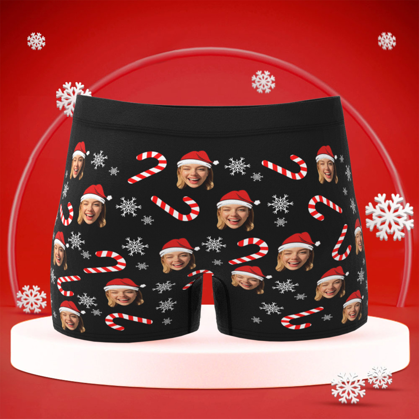 Personalized Christmas Men Boxers with Face, Funny Personalized Underwear Gift for Boyfriend, Husband, or Couples - PhotoBoxer