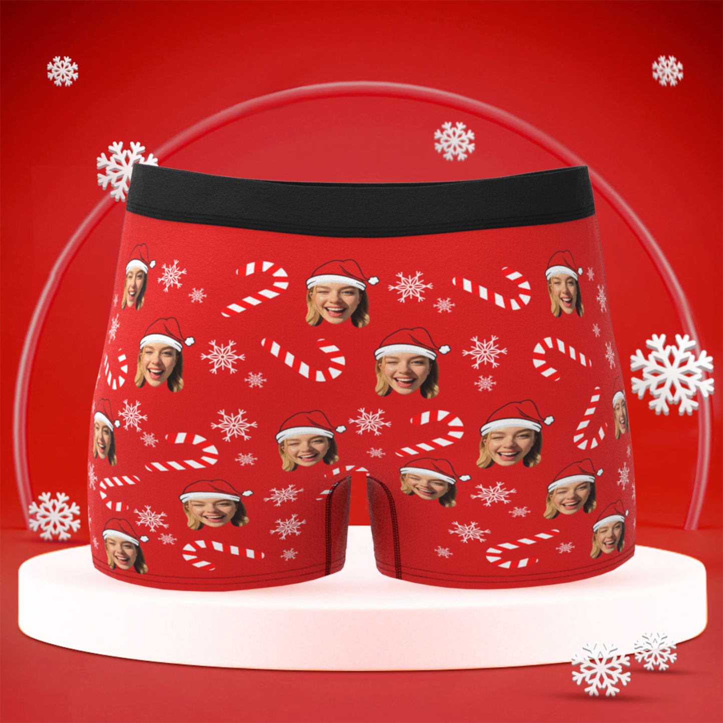 Personalized Christmas Men Boxers with Face, Funny Personalized Underwear Gift for Boyfriend, Husband, or Couples - PhotoBoxer