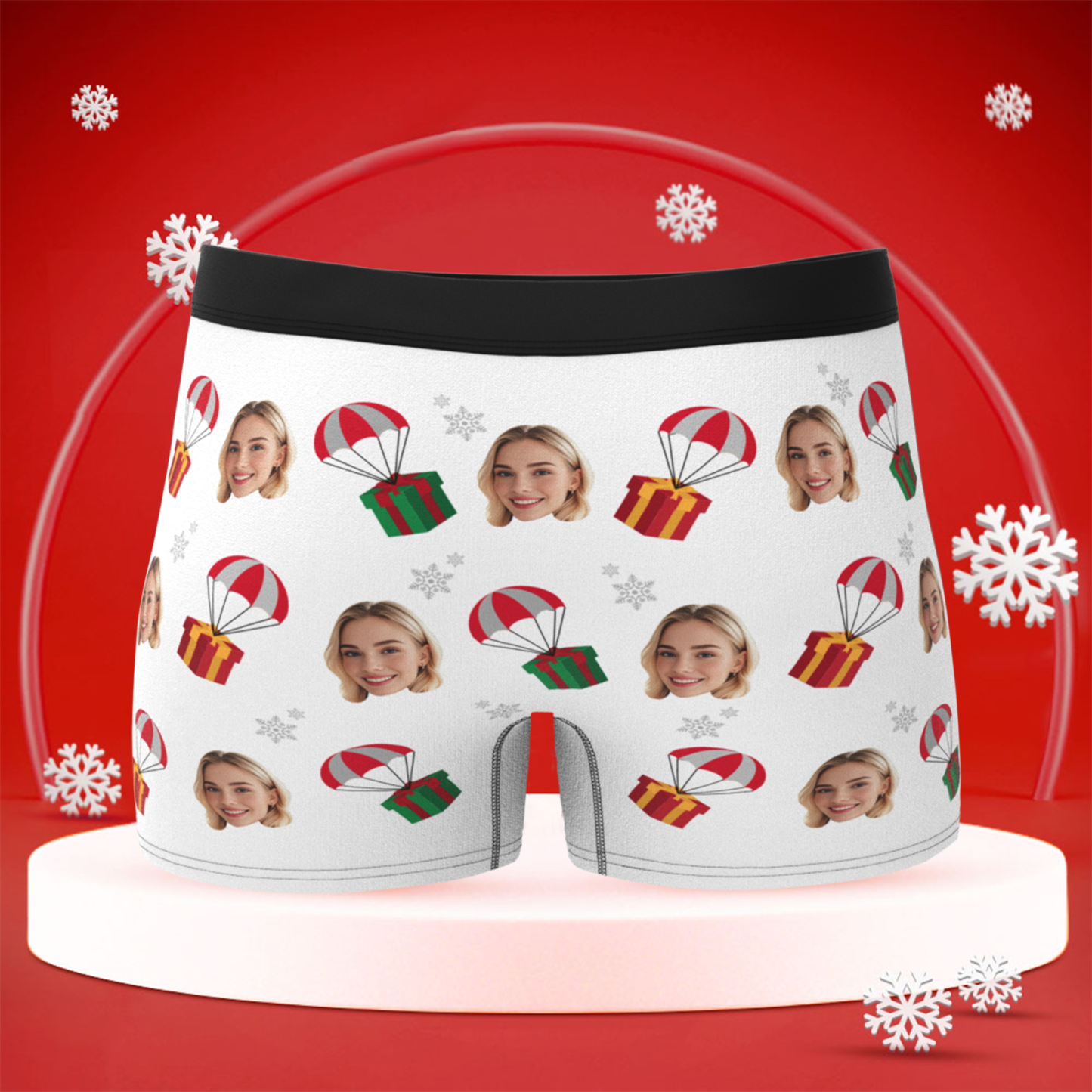 Custom Christmas Face Boxer Briefs, Funny Personalized Gift, Best Holiday Gift for Boyfriend, Husband, or Couples - PhotoBoxer