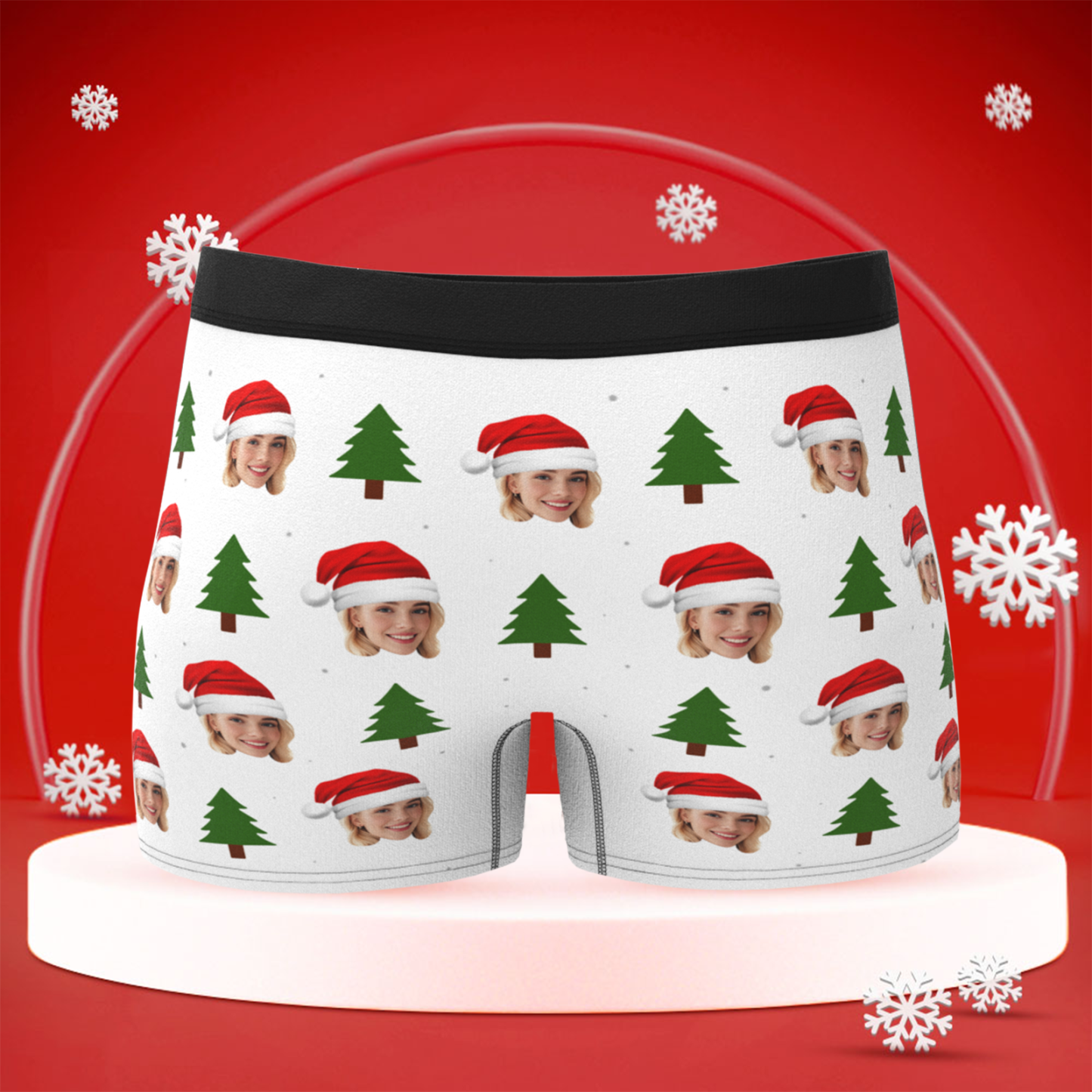 Custom Christmas Face Boxer Briefs, Funny Personalized Gift, Best Holiday Gift for Boyfriend, Husband, or Couples