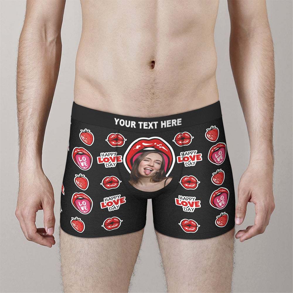 Black Boxer Gift For him Your Text