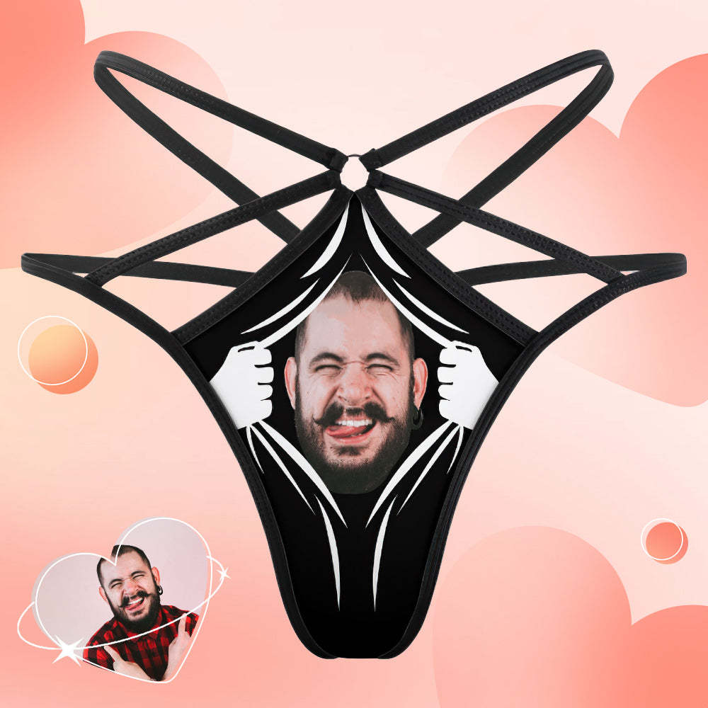 Custom Face Thong Personalized Face Tear Sexy Funny Women's Thongs