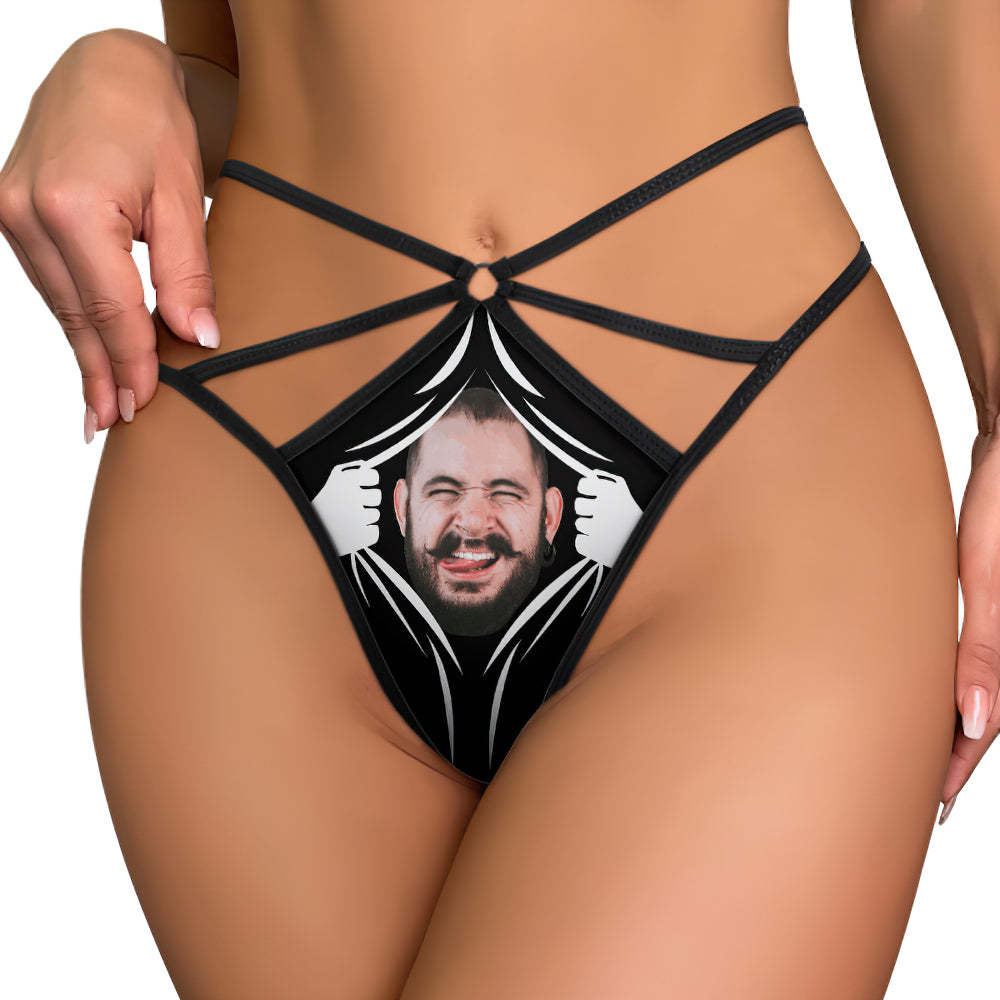 Custom Face Thong Personalized Face Tear Sexy Funny Women's Thongs
