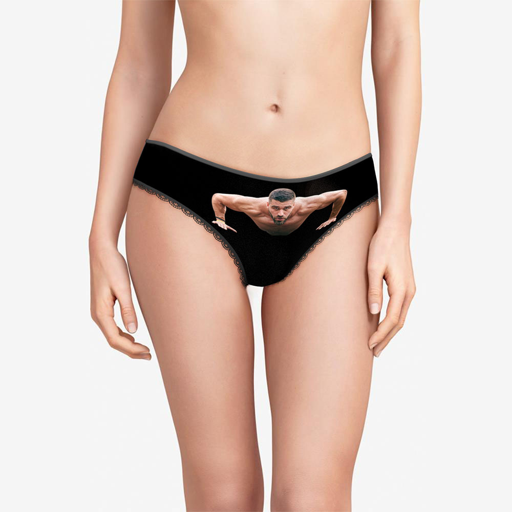Custom Face Women's Panties Personalised Photo Underwear Push Ups Honeymoon Gift