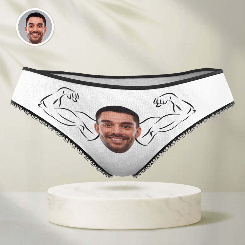 Custom Face Women's Panties Personalised Photo Underwear Muscle Lovers Gift