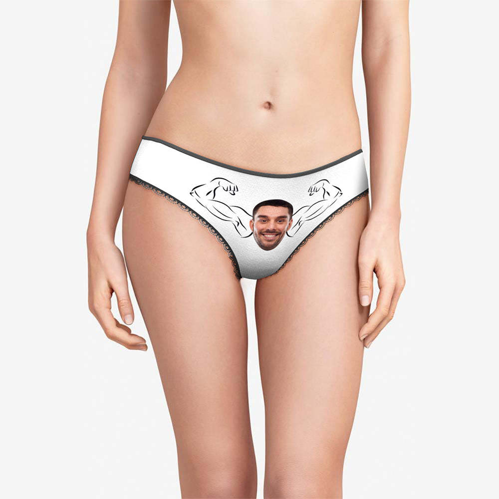 Custom Face Women's Panties Personalised Photo Underwear Muscle Lovers Gift