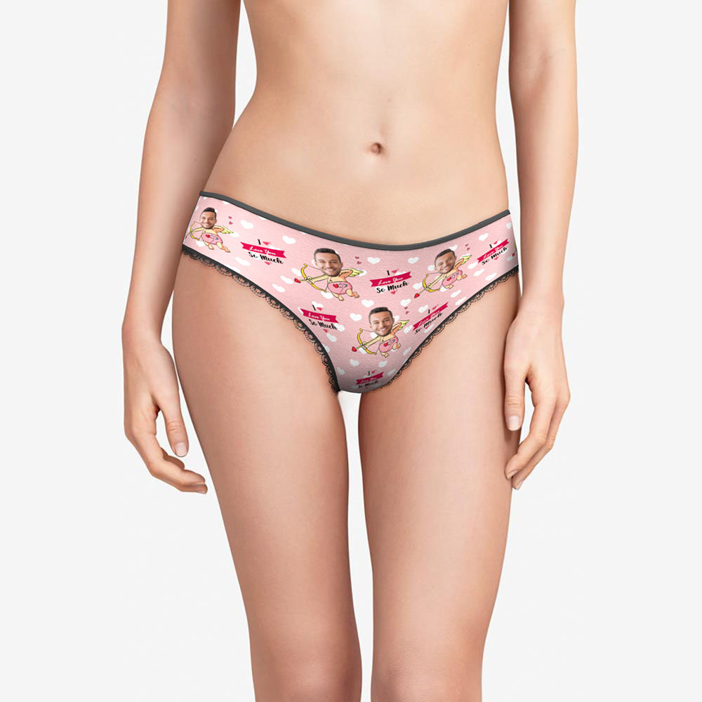 Custom Face Women's Panties Personalised Photo Underwear Cupid Lovers Gift