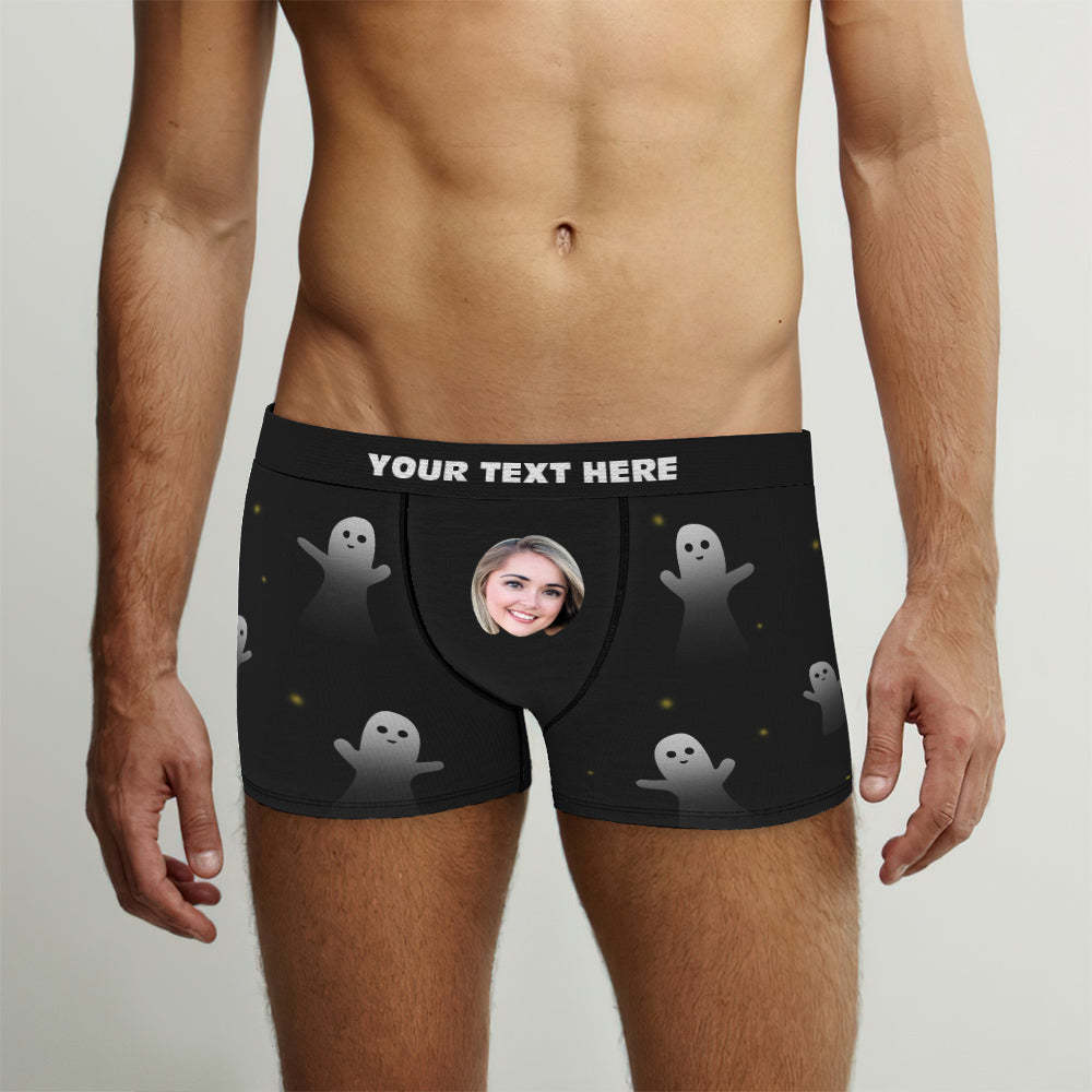 Custom Face Boxer Personalised Photo Men's Shorts  Halloween Gift For Boyfriend