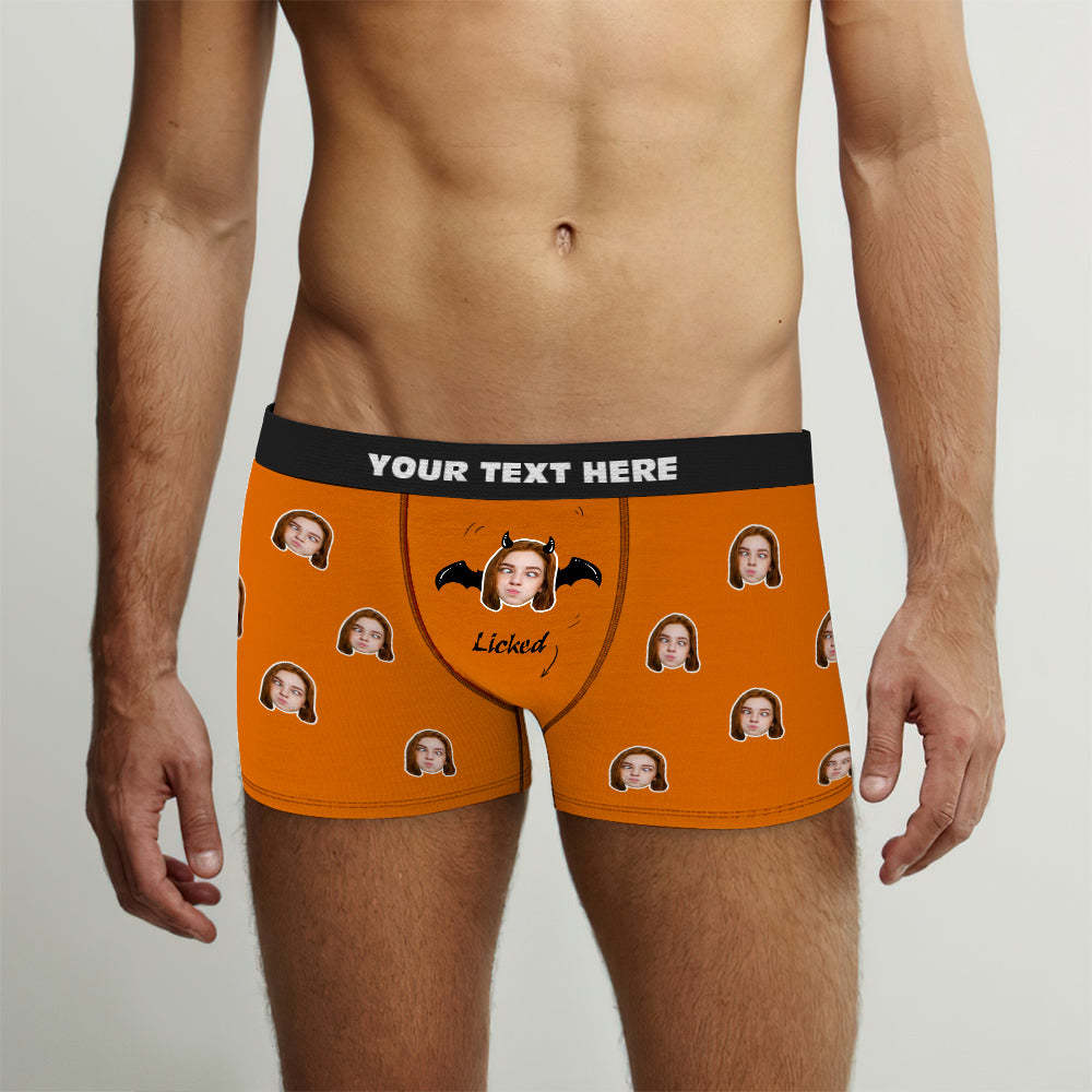 Custom Face Boxer Shorts Funny Men's Personalized Photo Underwear for Halloween