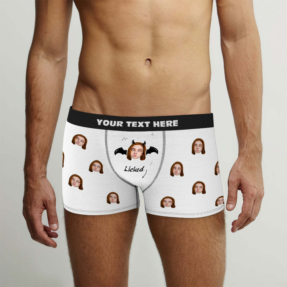 Custom Face Boxer Shorts Funny Men's Personalized Photo Underwear for Halloween