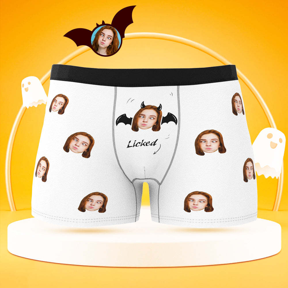 Custom Face Boxer Shorts Funny Men's Personalized Photo Underwear for Halloween