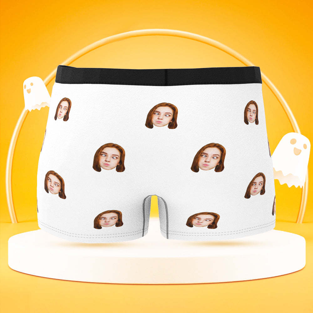 Custom Face Boxer Shorts Funny Men's Personalized Photo Underwear for Halloween