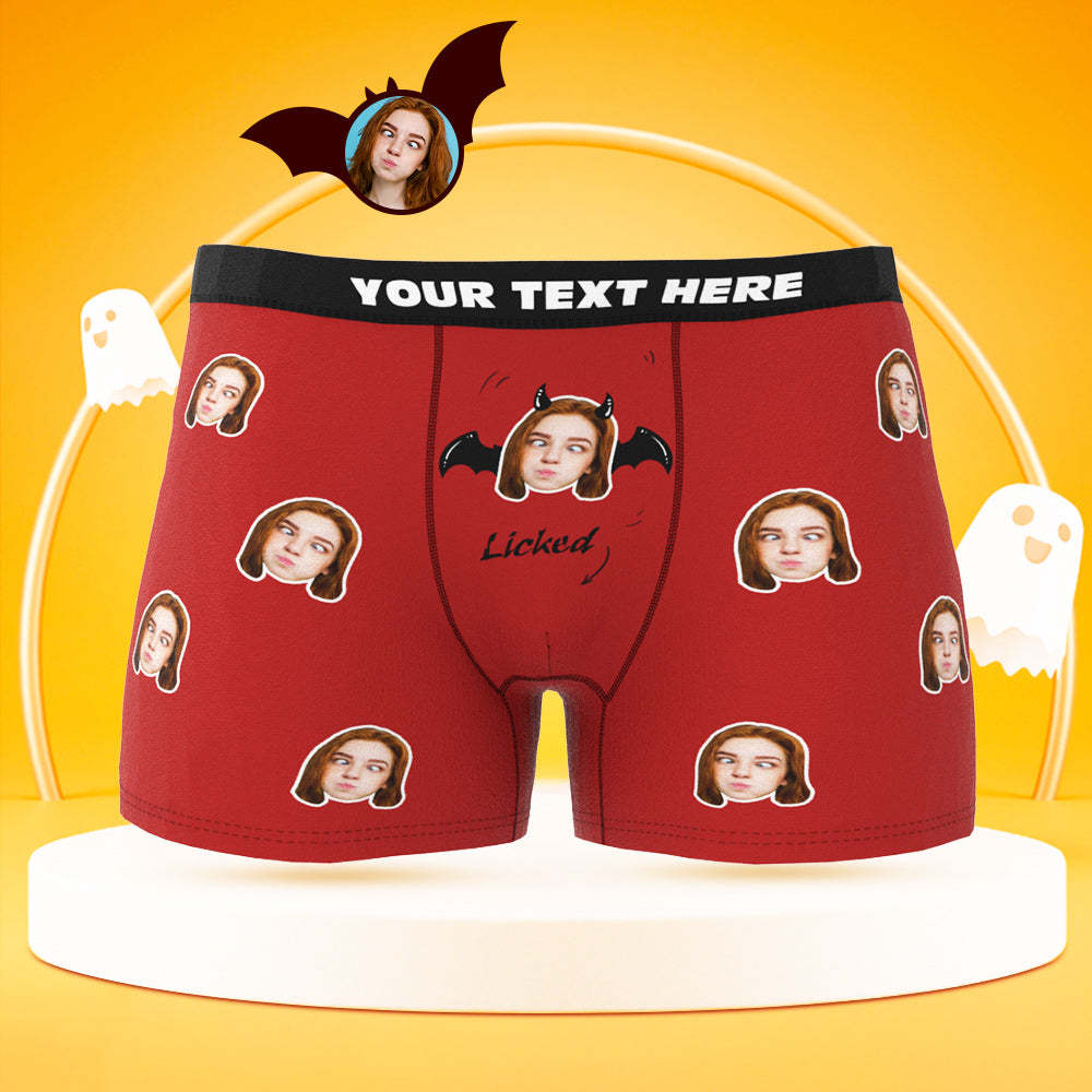 Custom Face Boxer Shorts Funny Men's Personalized Photo Underwear for Halloween