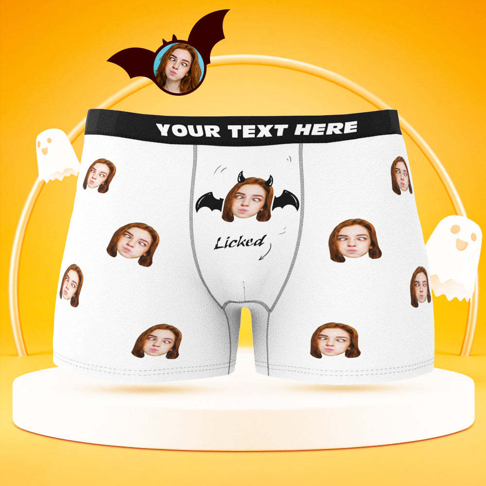 Custom Face Boxer Shorts Funny Men's Personalized Photo Underwear for Halloween