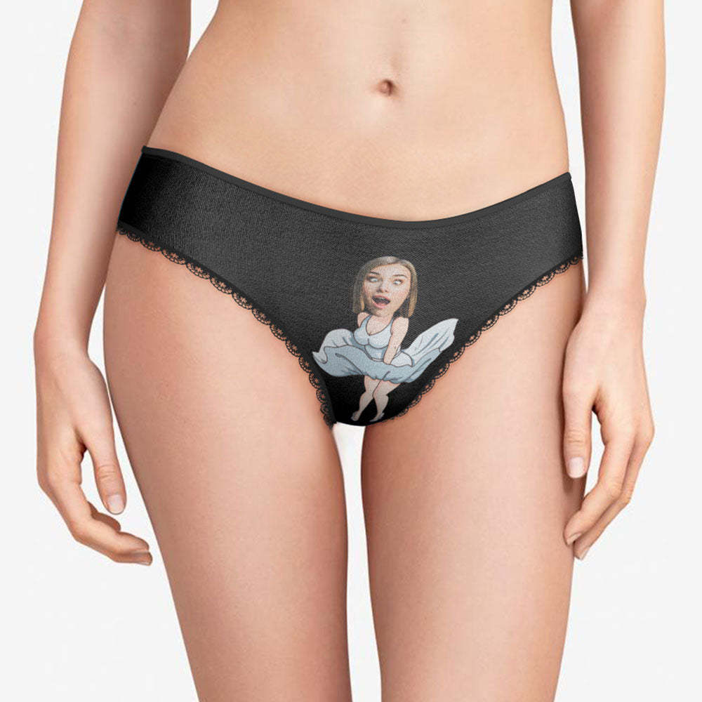 Custom Face Underwear Personalized Women High-Cut Briefs Panties Surprise Gift