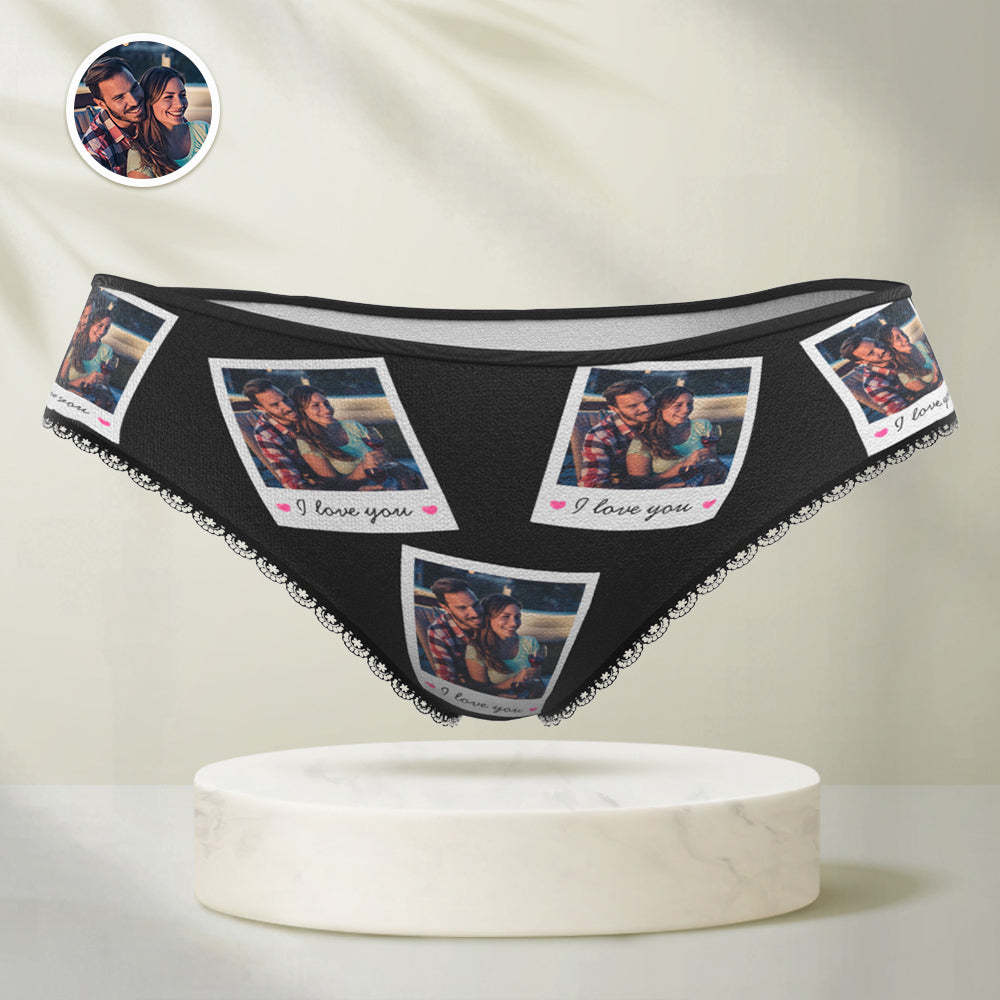 Personalized Photo And Text Panties Custom Polaroid Underwear Gift For Women