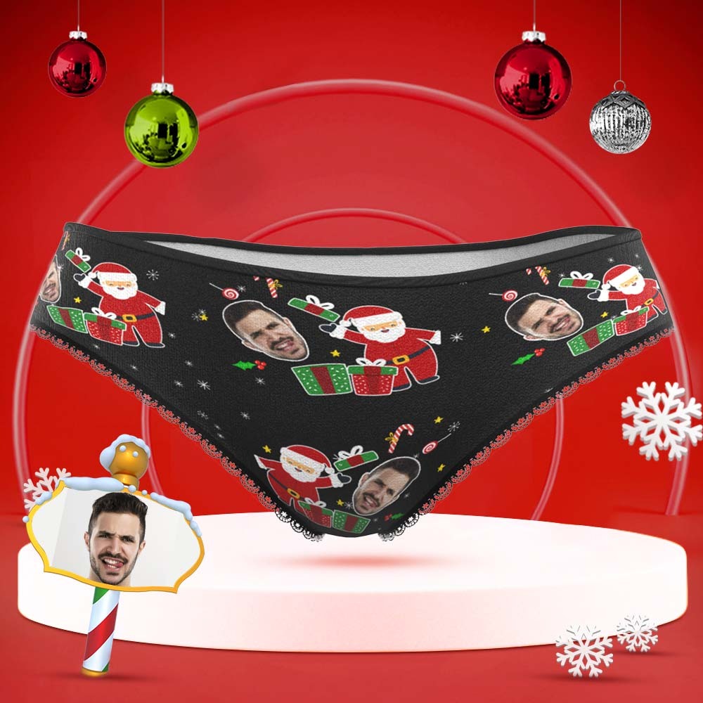 Custom Face Underwear Personalized Funny Women High-Cut Briefs Panties Christmas Surprise Gift For Her