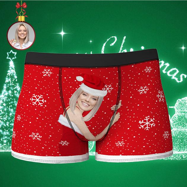 Men's Christmas Custom Face on Body Boxer Shorts - Christmas Gift for him