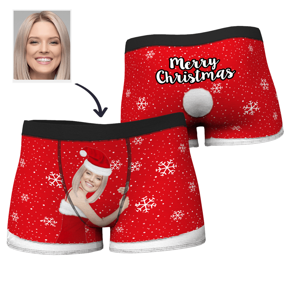 Men's Christmas Custom Face on Body Boxer Shorts - Christmas Gift for him