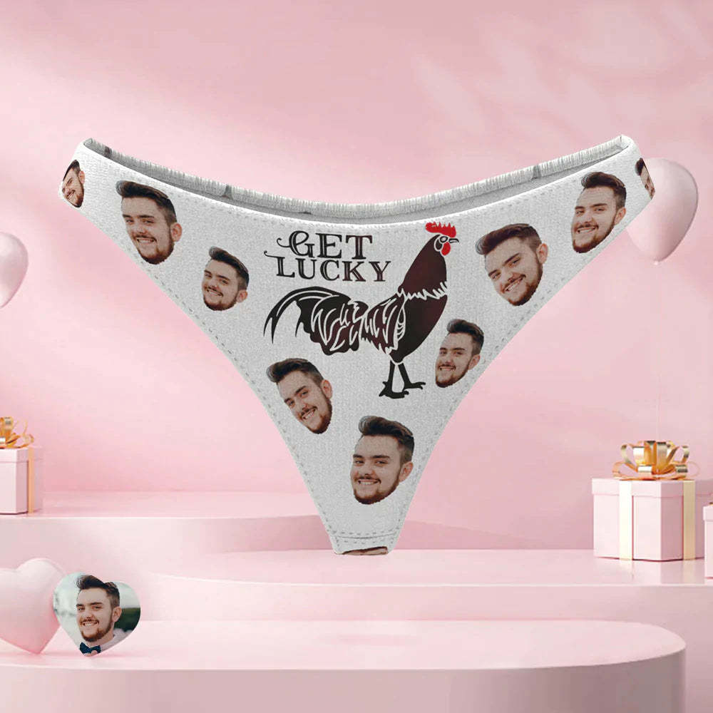 Custom Face Thong Personalized Women's Panties With Photo Get Lucky