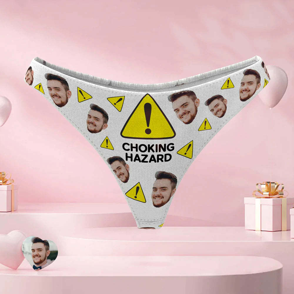 Custom Face Thong Personalized Women's Panties With Photo Choking Hazard