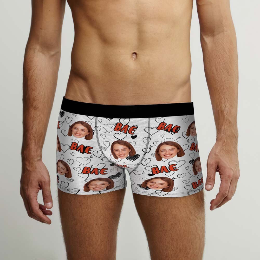 Custom Face Boxers Briefs Personalized Men's Shorts With Photo - Bae - PhotoBoxer