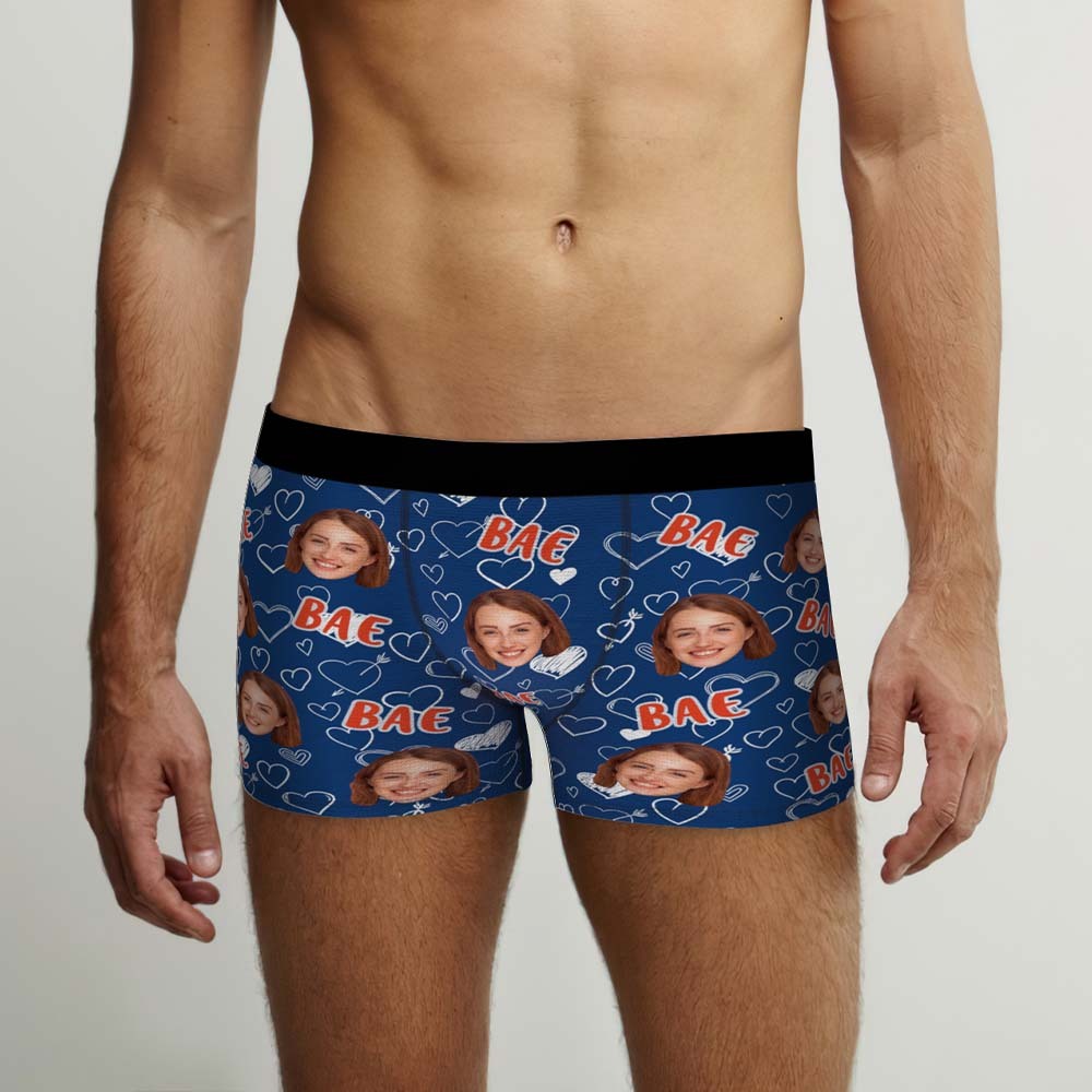 Custom Face Boxers Briefs Personalized Men's Shorts With Photo - Bae - PhotoBoxer