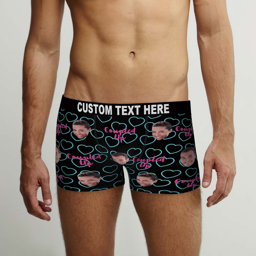 Custom Face Boxers Briefs Personalized Men's Shorts With Photo - Coupled Up - PhotoBoxer