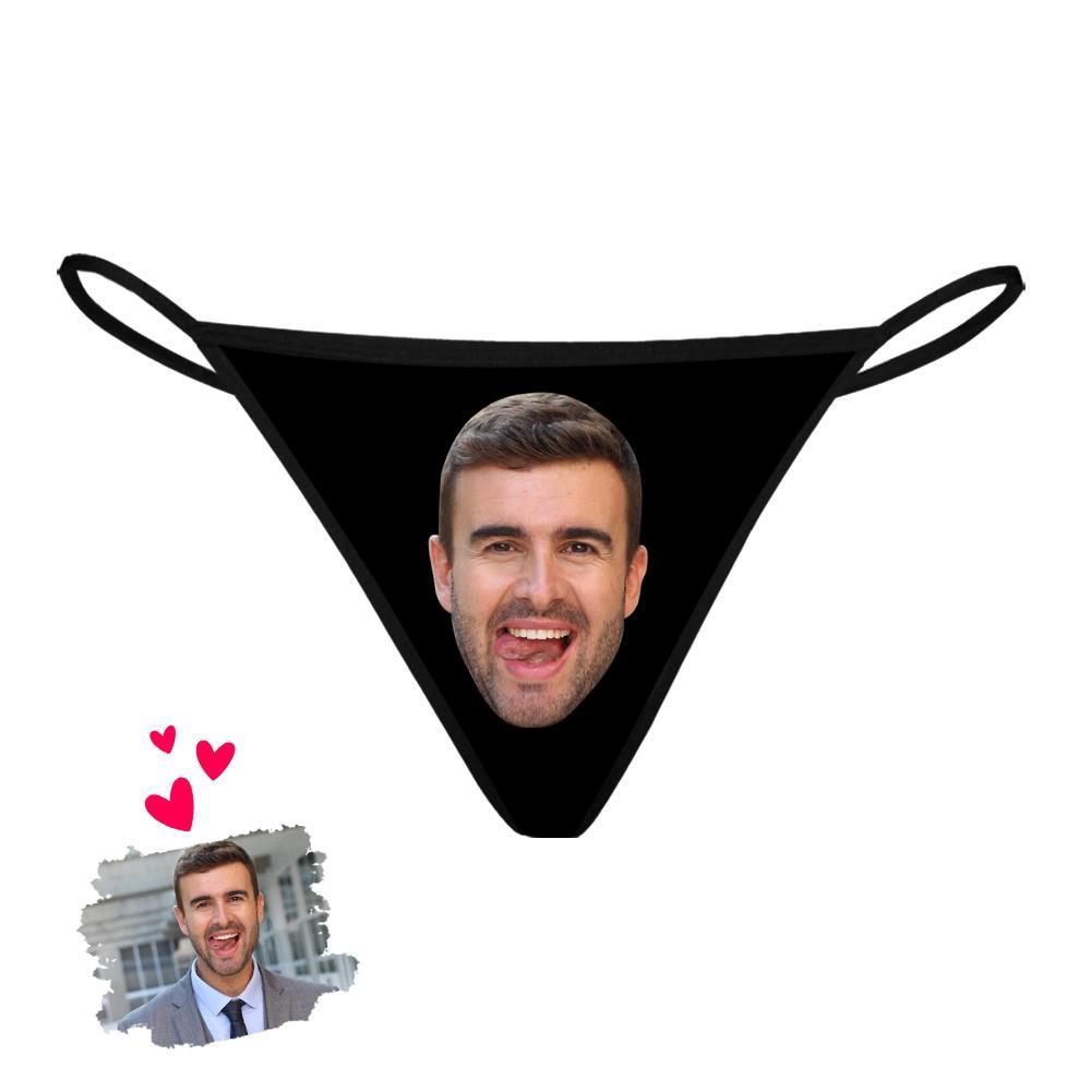 Custom Funny Face Thong Personalized Photo Women's Panties Sexy Funny Customized Gift For Her