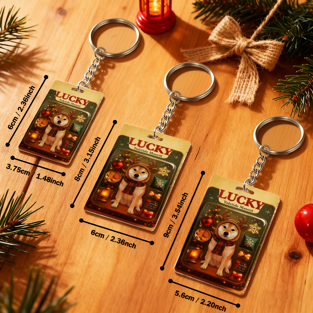 Personalized Squatting Pet Dog Keychain A Heartwarming Holiday Keepsake Unique Gift for Dog Lovers - PhotoBoxer