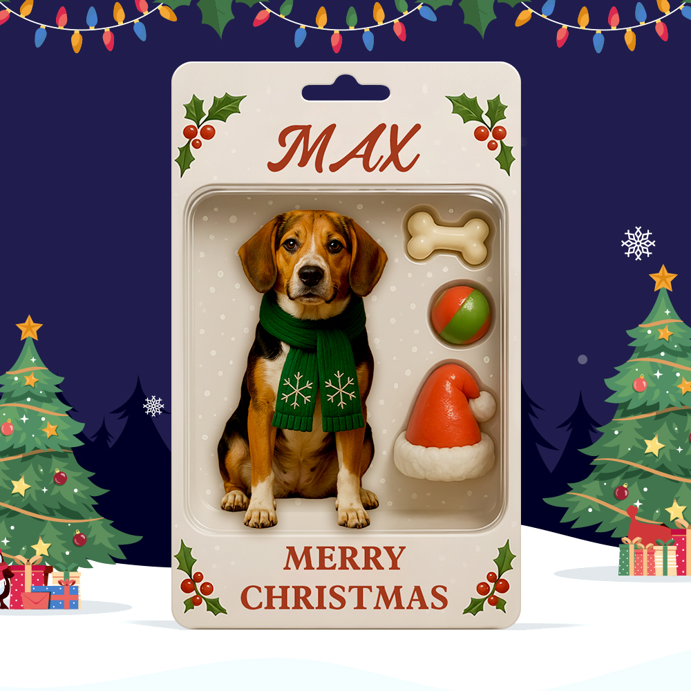 Personalized Squatting Pet Dog Keychain A Heartwarming Holiday Keepsake Unique Gift for Dog Lovers - PhotoBoxer