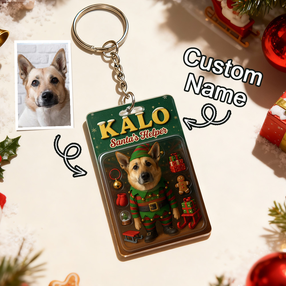 Personalized Standing Pet Dog Keychain A Heartwarming Holiday Keepsake Unique Gift for Dog Lovers - PhotoBoxer