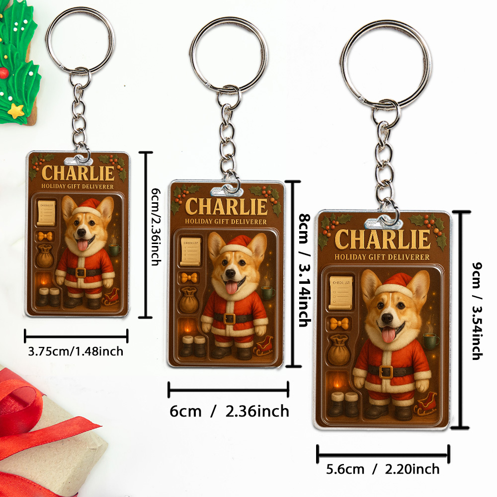 Personalized Standing Pet Dog Keychain A Heartwarming Holiday Keepsake Unique Gift for Dog Lovers - PhotoBoxer